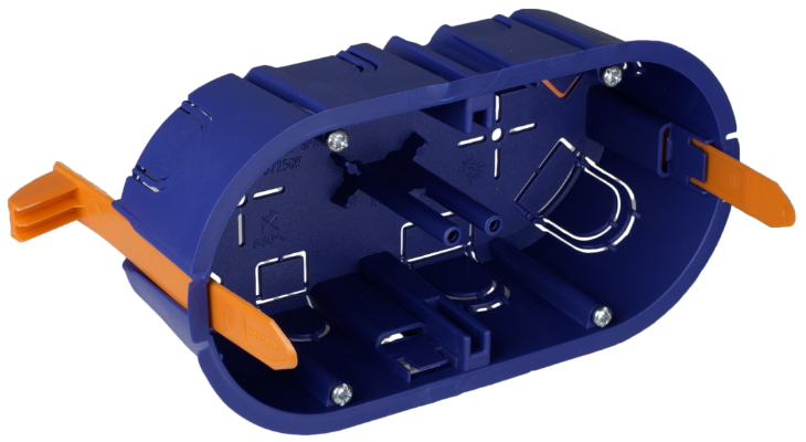 Caja de mecanismos de empotrar en tabique hueco. Para 2 elementos. 5725GW Solera