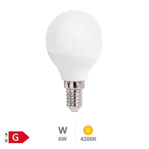 Bombilla LED esférica 6W E14 4200K - Libertina REF: 200690073